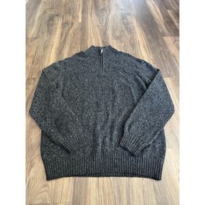 Giorgiolini Sweater Mens XL Gray Quarter Zip Mock Neck Wool Cashmere Knit Italy